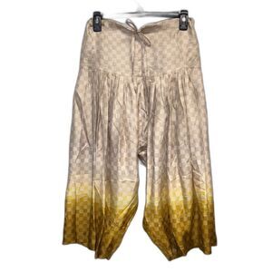 Dries Van Noten Drop Crotch pants women 42 Silk Drawstring Harem Vintage Pleated